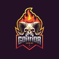 cráneo fuego esport logo gaming vector