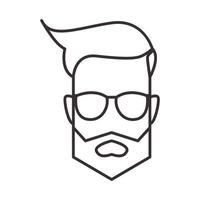 estilo de pelo de hombre joven con gafas de sol hipster logo símbolo vector icono ilustración diseño gráfico