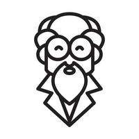 lines professor bald science  logo symbol vector icon illustration graphic design