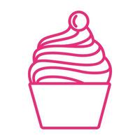 rosa líneas cupcake logo diseño vector icono símbolo ilustración