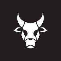 diseño de logotipo de susto de vaca aislado de cabeza blanca, símbolo gráfico vectorial icono ilustración idea creativa vector