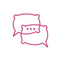 line pillow with chat talk logo design, vector graphic symbol icon illustration creative idea