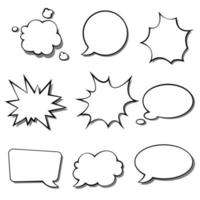 Hand drawn speech bubble cartoon vector