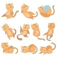 dibujos animados de gatos en estilo plano vector