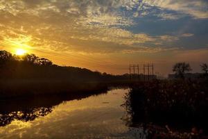 river mist in the summer morning photo