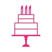 pink lines birthday cakes logo design vector icon symbol illustration