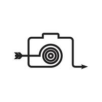 cámara de forma con diseño de logotipo de flecha, símbolo gráfico vectorial icono ilustración idea creativa vector