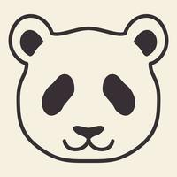 animal head cartoon lines cute panda smile logo design vector icon symbol graphic illustration