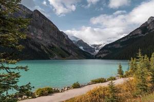 Travel in autumn on Lake Louise at Banff national park photo