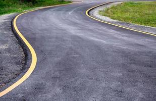 Black asphalt road curved photo