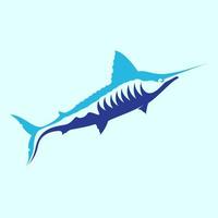 abstract modern fish sea blue marlin logo design vector icon symbol illustration
