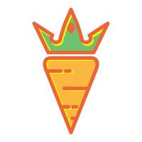 colorful vegetables carrot with crown logo design vector icon symbol illustration