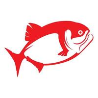 forma moderna animal pescado piraña logotipo rojo diseño vector icono símbolo ilustración