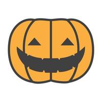 calabaza caricatura sonrisa halloween logo símbolo vector icono ilustración diseño gráfico