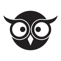 owl cute head black logo symbol vector icon illustration graphic design