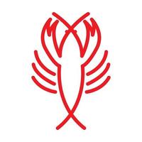 shrimp seafood lines vintage logo symbol vector icon illustration graphic design