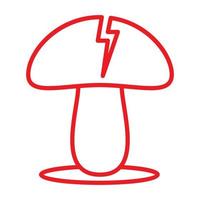 lines mushroom with thunderbolt logo symbol vector icon illustration graphic design