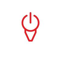 power button with cow head logo design vector graphic symbol icon illustration creative idea