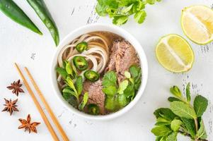 Bowl of Vietnamese pho bo photo