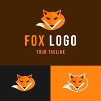 plantilla de logotipo de fox en estilo de diseño plano vector