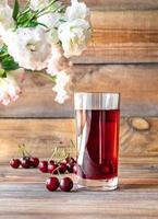 Glass of cherry juice photo