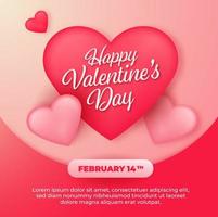 Happy Valentine's Day social media post template vector