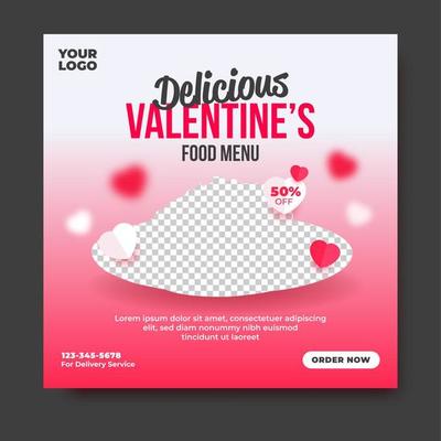 Social media design template for valentine's day