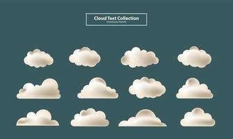 cartoon clouds collection set background flat gradient vector illustration wallpaper element sign