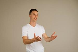 Young business man on background photo