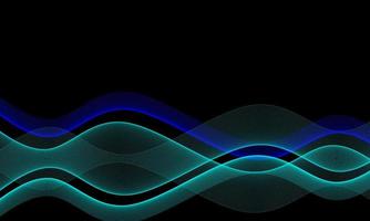 Abstract wave lines dynamic flowing blue and green light isolated on black background. Vector illustration design concept of music, party, technology, modern.