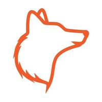 líneas de cabeza naranja zorro o lobo logotipo símbolo vector icono ilustración diseño gráfico