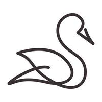 continuous lines swan swim logo symbol vector icon illustration graphic design