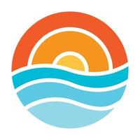 abstract colorful circle with sea and sunset logo design vector graphic symbol icon illustration creative idea
