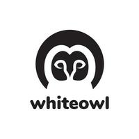 white barn owl face logo design vector graphic symbol icon illustration creative idea