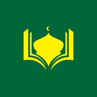 flat dome mosque with open book logo design, vector graphic symbol icon illustration creative idea