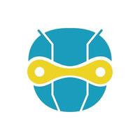 head ant robot technology logo design, vector graphic symbol icon illustration creative idea