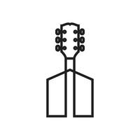 line shape guitar with home logo design, vector graphic symbol icon illustration creative idea