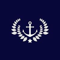 Anchor sailor star logo icon symbol vector art