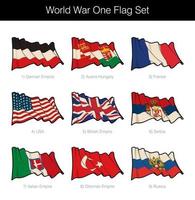 World War One Waving Flag Set vector