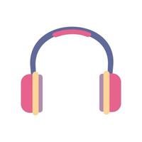 icono gráfico de auriculares vectoriales. diseño de gadget de audio de caricatura plana para banner web, infografías móviles aisladas en fondo blanco. logotipo de la compañía de música vector