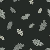 Green oak leaves vector seamless pattern. Texture of a leaf fall deciduous tree branch for fabrics, wrapping paper, backgrounds and other designs.