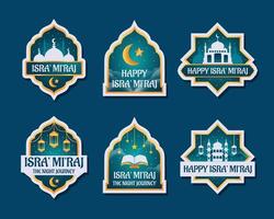 Isra Miraj Islamic Stickers vector