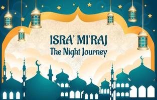 isra miraj el fondo del viaje nocturno vector