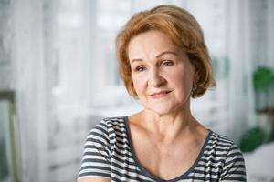 Portrait of a beautiful Mature woman in close-up photo