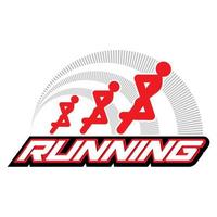 RUNNING LOGO CONCEPT DESIGN WITH STICKMAN, TEMPLATE, VECTOR