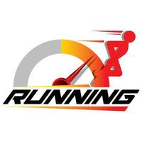 RUNNING LOGO CONCEPT DESIGN WITH STICKMAN, TEMPLATE, VECTOR