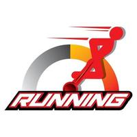 RUNNING LOGO CONCEPT DESIGN WITH STICKMAN, TEMPLATE, VECTOR