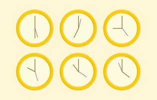 kit de conjunto de iconos de reloj ilustración vectorial relacionada con el tiempo vector