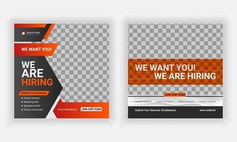 WE ARE HIRING SOCIAL MEDIA POST DESIGN. vector