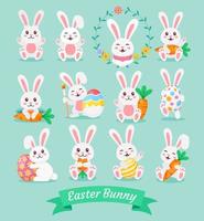 Easter bunny rabbit vector illustrations